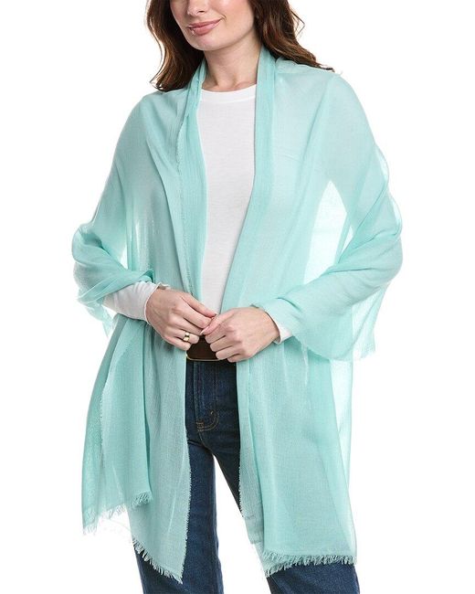 Bruno Magli Blue Cashmere-Blend Crinkle Wrap