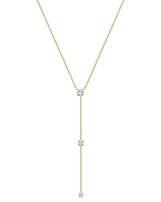 Electric Picks Metallic Jade 14K Plated Cz Lariat Necklace