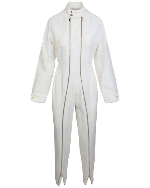 Stella McCartney White Alma All-in-one Linen-blend Jumpsuit