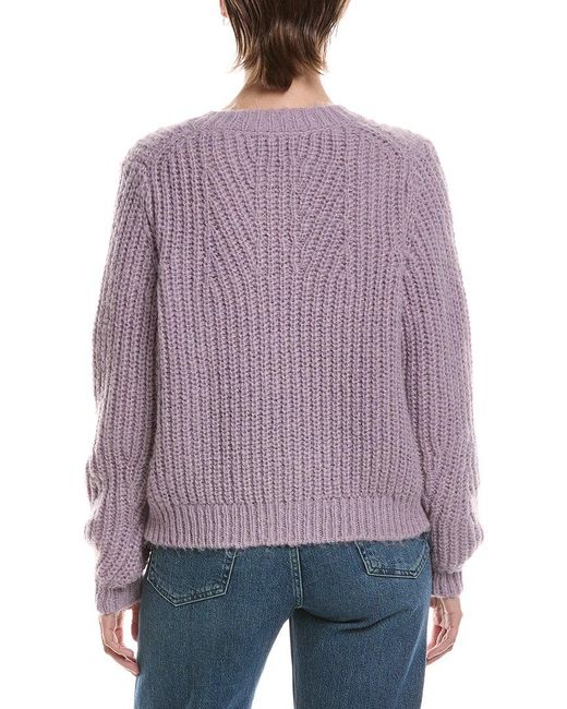 Michael Stars Purple Lumi Crewneck Cardigan