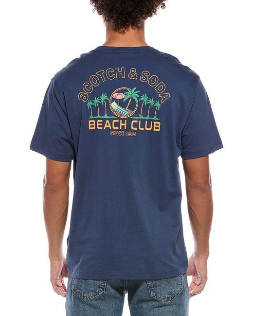 Scotch & Soda Blue Graphic T-Shirt for men