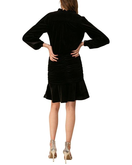 Hale Bob Black Faux Wrap Dress