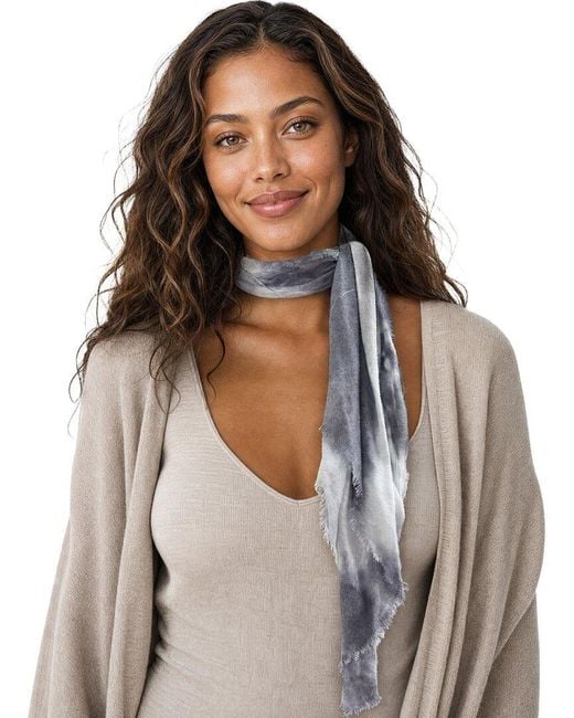 Blue Pacific Brown Tie-Dye Cashmere-Blend Neckerchief
