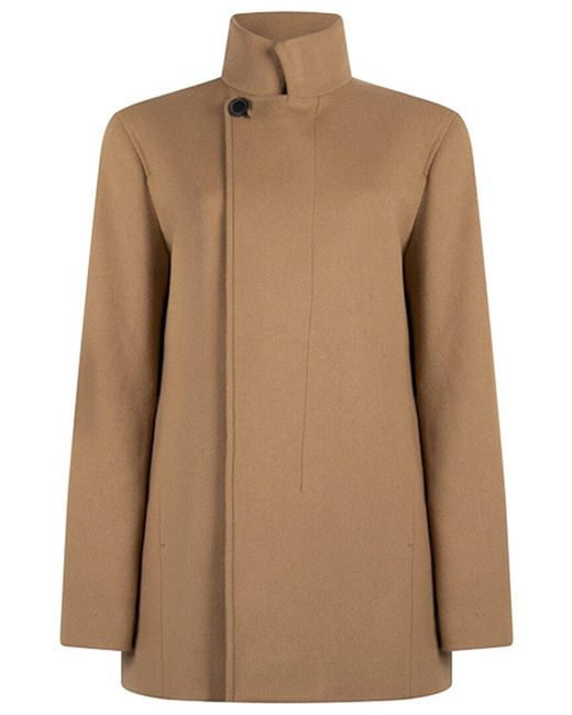 Reiss Brown Oe Brecon Stand Collar Wool-blend Coat for men