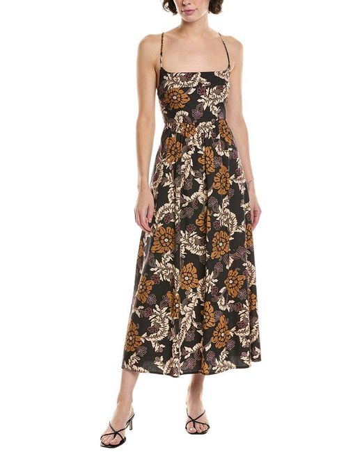 REVERIEE Natural Halter Midi Dress