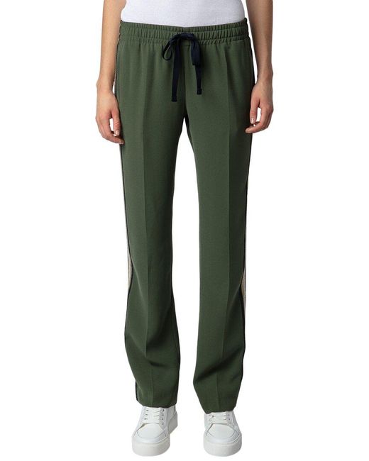 Zadig & Voltaire Green Pomy Crepe Pants