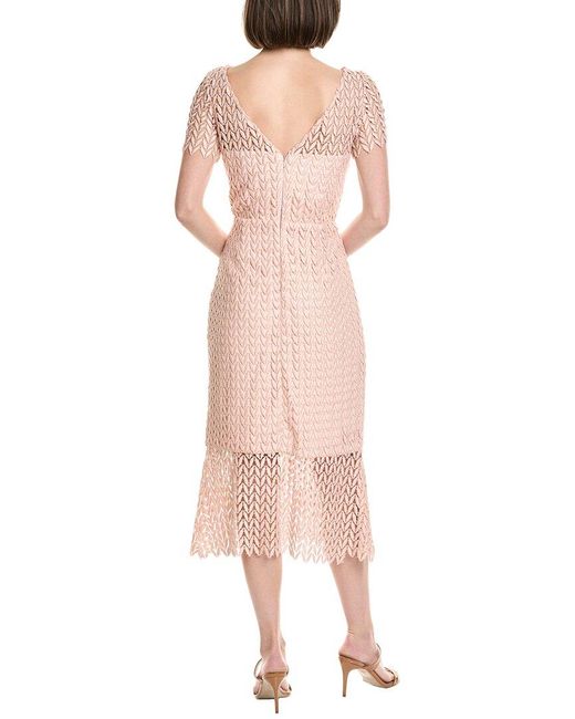 Kay Unger Pink Tatum Midi Dress