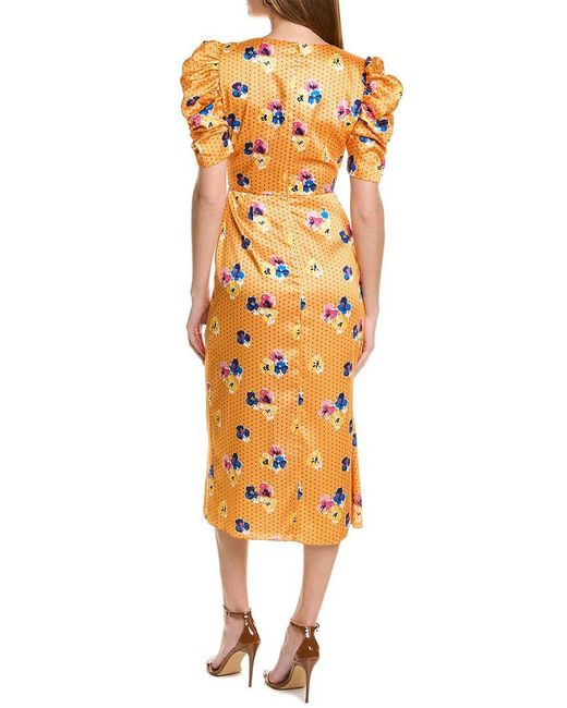 Carolina Herrera Yellow Knot Midi Dress