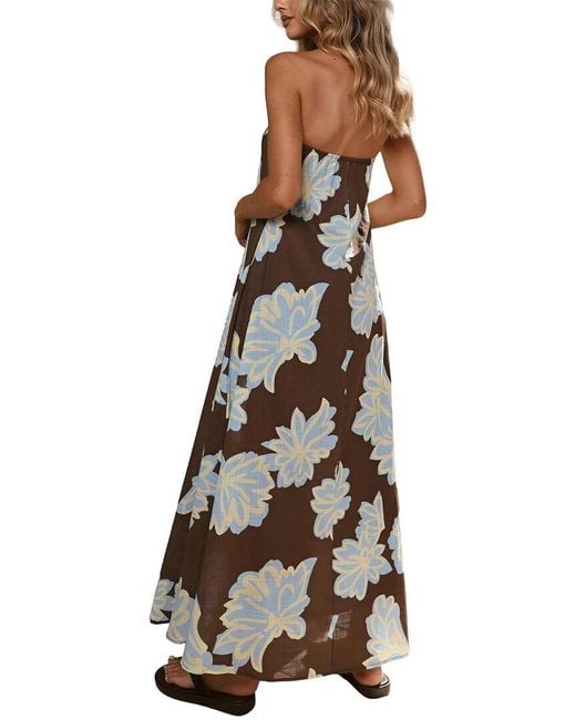 LOEY Brown Off-The-Shoulder Maxi Dress
