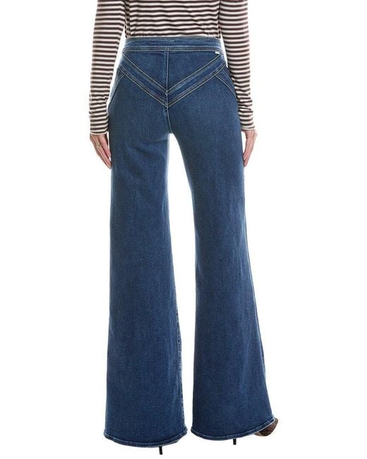 Mother Blue The Criss Cross Roller Heel Prized Possession Wide Leg Jean