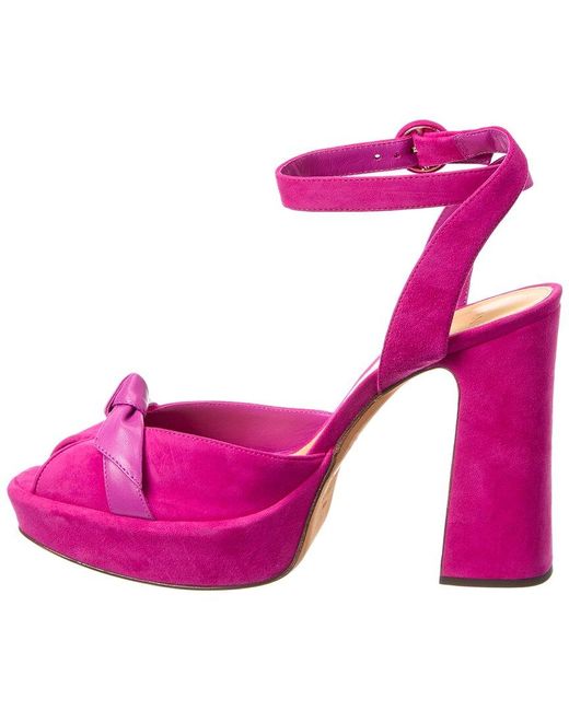 Alexandre Birman Pink Pepitta 120 Suede Platform Sandal