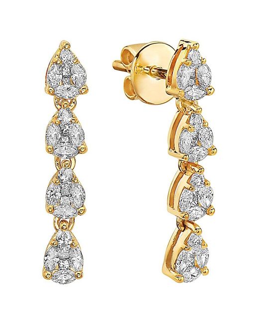 Effy Fine Jewelry White 14K 0.98 Ct. Tw. Diamond Earrings