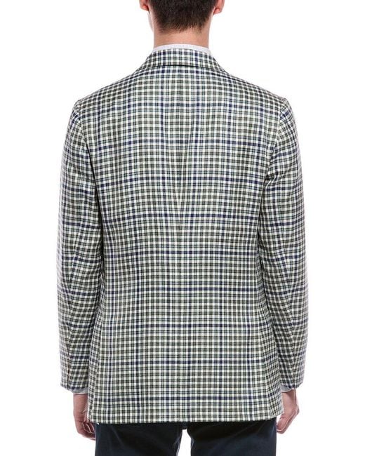 Isaia Gray Wool, Silk, & Linen-Blend Jacket for men