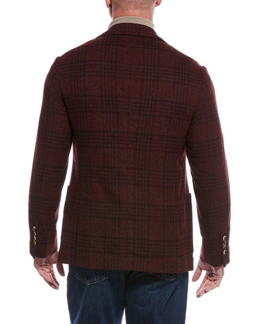 Brunello Cucinelli Brown Wool, Silk & Cashmere-blend Blazer for men