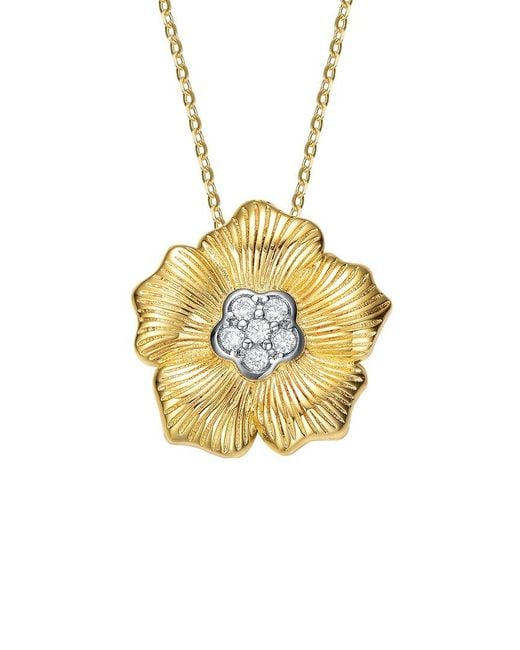 Rachel Glauber Metallic Two-tone Plated Cz Necklace