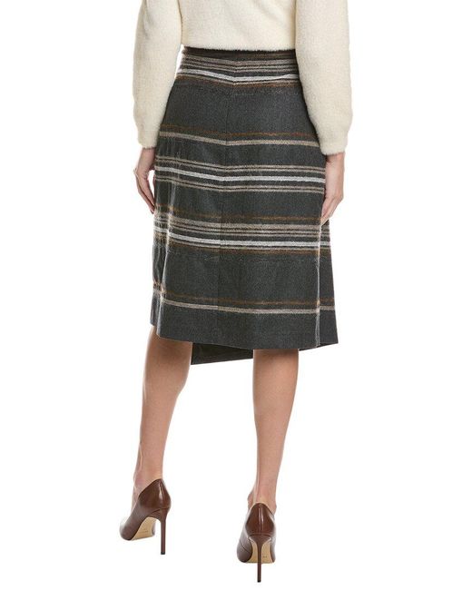 Brunello Cucinelli Gray Wool Skirt