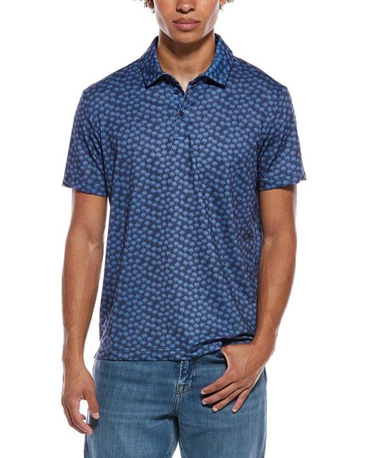 Vintage Summer Blue Performance Tech Polo Shirt for men