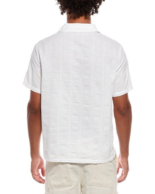 Onia White Linen-blend Popover Shirt for men