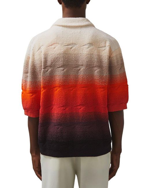 Reiss Red Pacific Knitted Towell Top for men