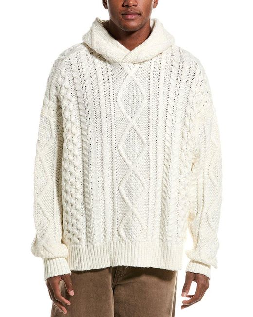 Fear Of God White Cable Hoodie for men