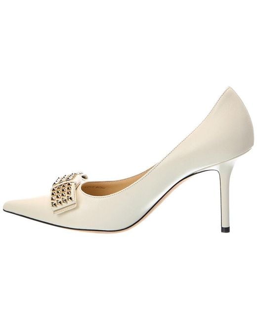 Jimmy Choo White Love 85 Leather Pump