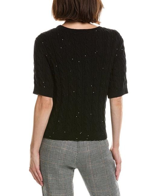 FRAME Black Frame The Sequin Gathered Sweater