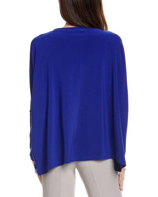Joseph Ribkoff Blue Rhinestone Neck Top