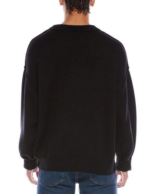 Palm Angels Black Bear In Mind Wool Crewneck Sweater for men