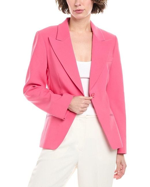 Michael Kors Pink Stretch Pebble Crepe Blazer Jacket