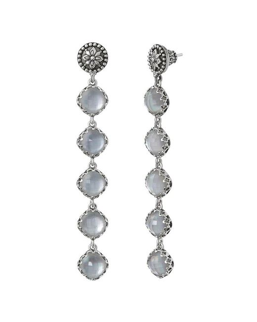 Konstantino White Silver Pearl Earrings