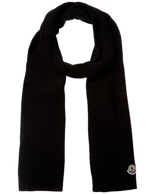 Moncler Wool Scarf in Black for Men Lyst UK