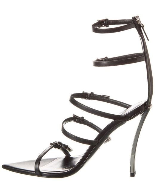 Versace Metallic Pin-point Leather Sandal