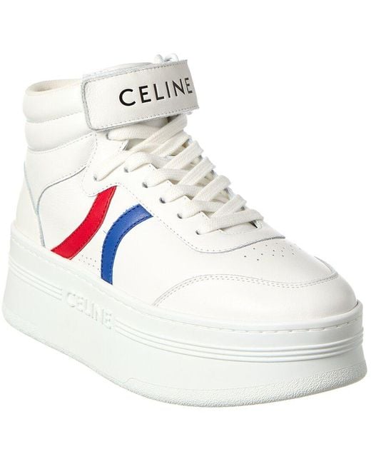 Céline White Leather Platform Sneaker