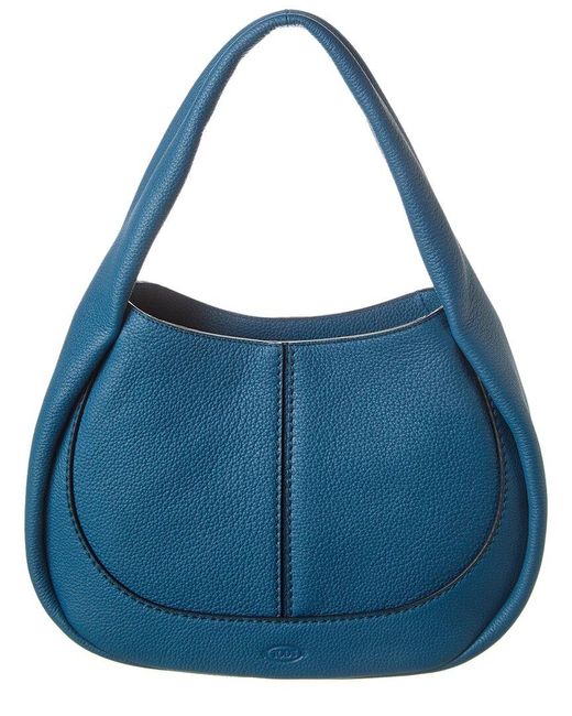 Tod's Blue Logo Leather Tote