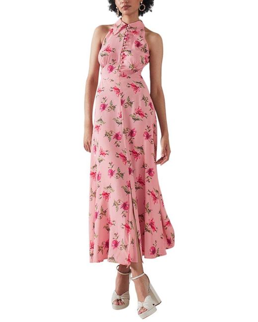L.K.Bennett Pink Flori Silk-Blend Dress