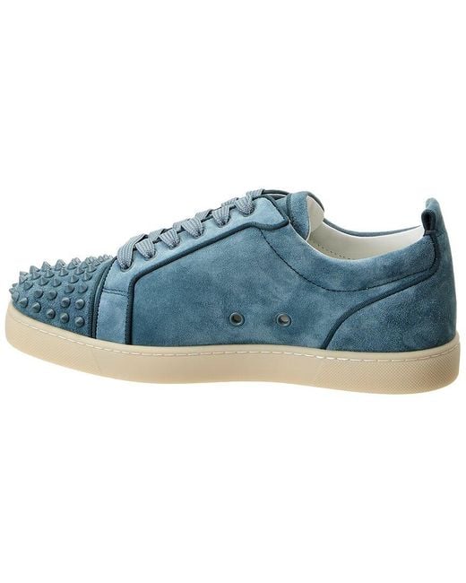 Christian Louboutin Blue Louis Junior Spikes Suede Sneaker for men