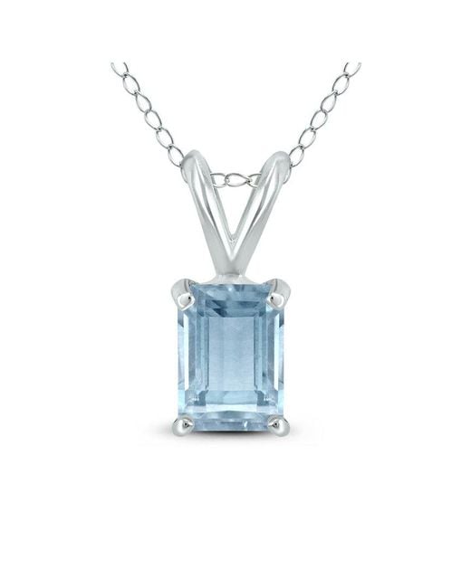Gemstones Blue 14k 0.30 Ct. Tw. Aquamarine Necklace