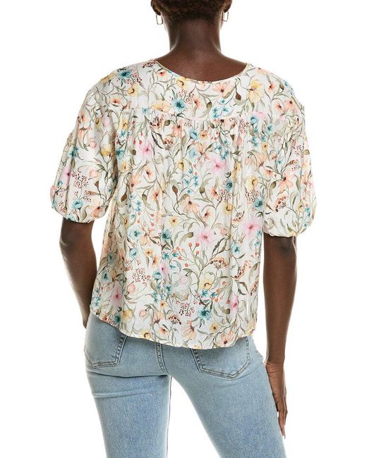 Vince Camuto White Printed Blouse