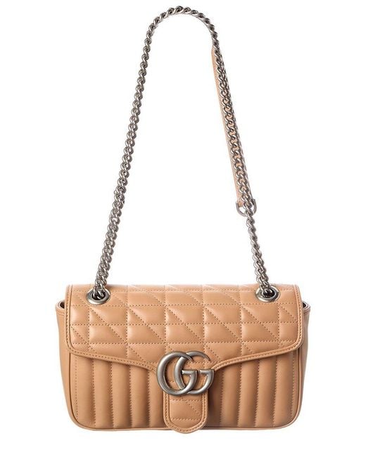 Gucci Multicolor Camelia Calfskin Matelasse Leather Aria Small GG Marmont Shoulder Bag (authentic Pre-loved)