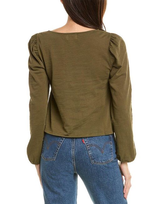 Nation Ltd Green Pascale Square Neck Top