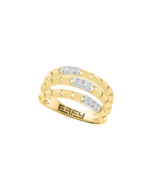 Effy Fine Jewelry Metallic 14K 1.47 Ct. Tw. Diamond & Sapphire Ring