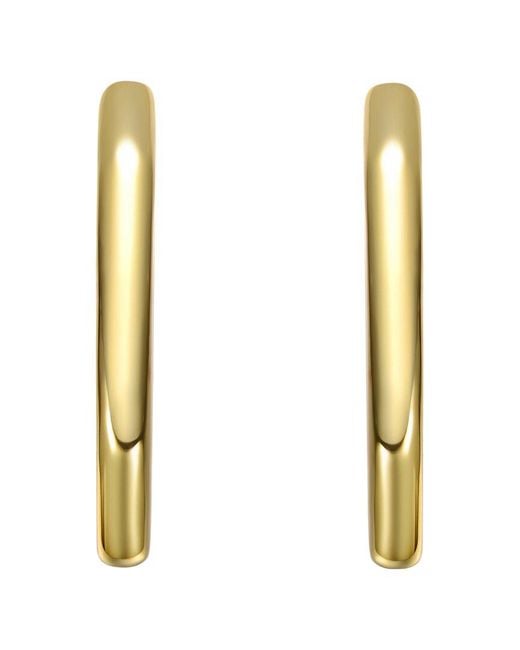 Rachel Glauber Metallic 14k Plated Hoops