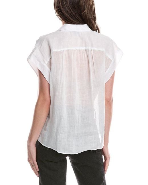 Rag & Bone White Robin Embroidered Top
