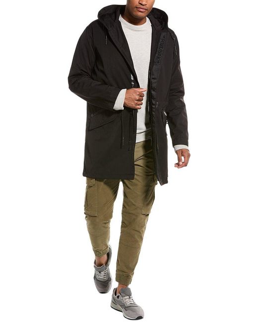 Rudsak Black Leather-trim Coat for men
