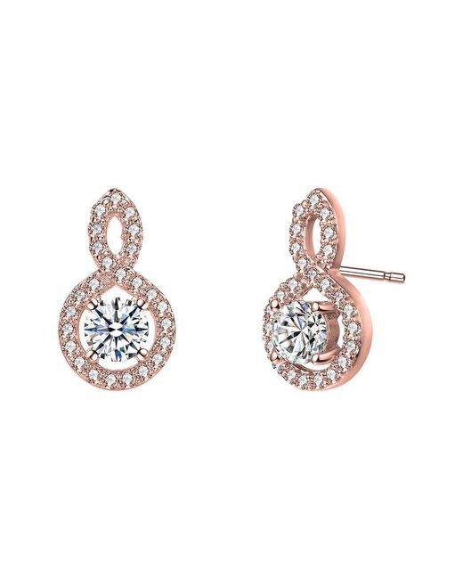 Rachel Glauber Metallic 14k Rose Gold Plated Earrings