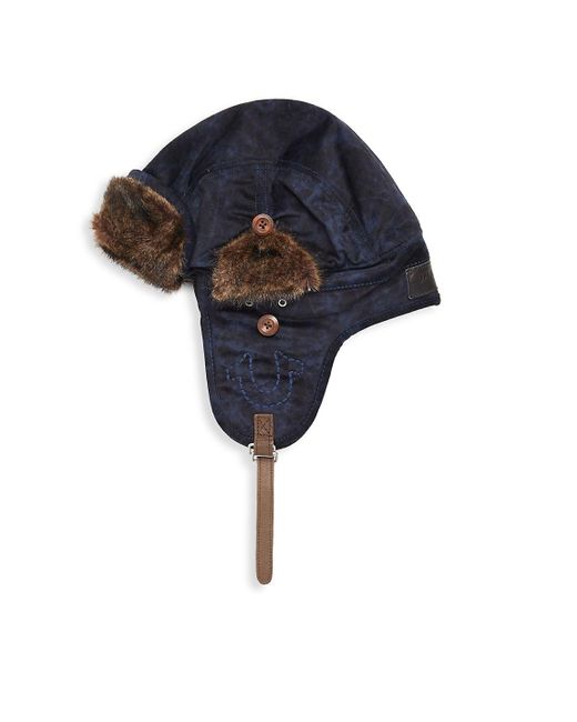 Faux Fur-trimmed Aviator Hat for Men 