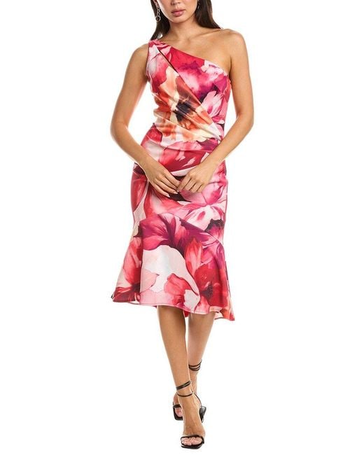 Rene Ruiz Red Mikado Mini Dress