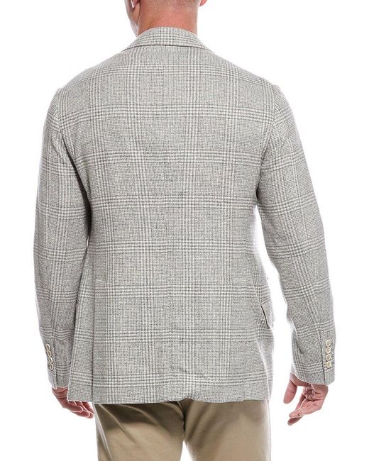 Brunello Cucinelli Gray Wool, Silk & Cashmere-blend Blazer for men