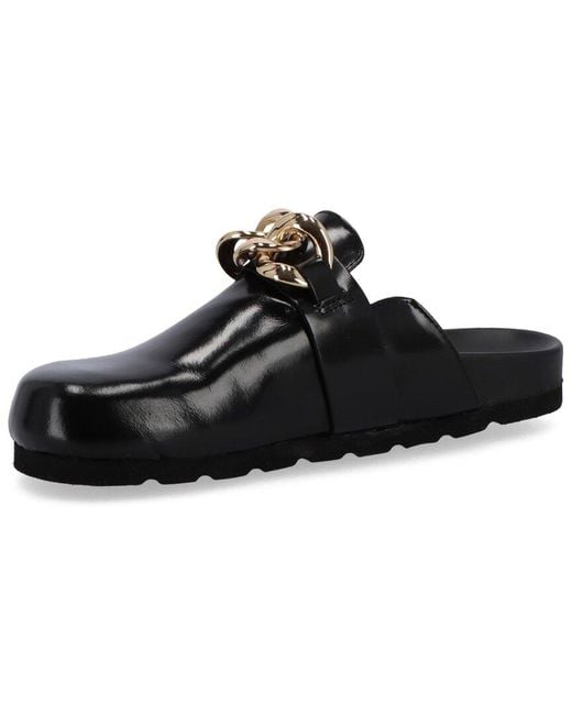 Alohas Black Fireplace Leather Mule