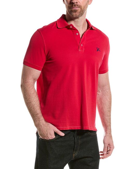 Isaia Red Pique Polo Shirt for men
